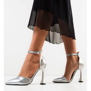 Pantofi dama Farmeco Argintii