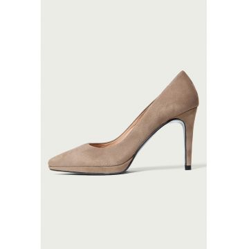 Pantofi de piele intoarsa cu toc stiletto Evelinne