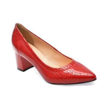 Pantofi eleganti IMAGE rosii, 5841, din piele naturala lacuita