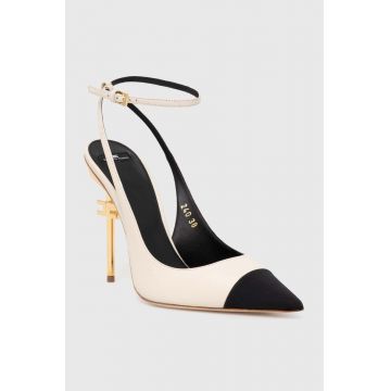 Elisabetta Franchi stilettos de piele culoarea bej, SA25B46E2