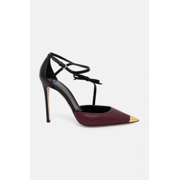 Elisabetta Franchi stilettos de piele culoarea bordo, SA87L47E2