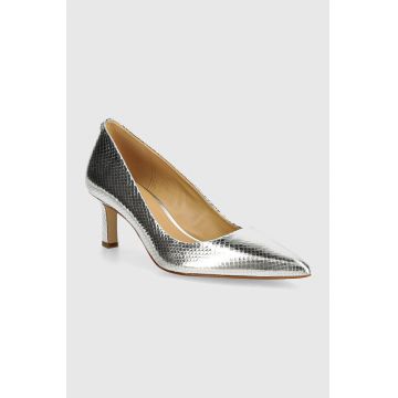 MICHAEL Michael Kors stilettos de piele Amara culoarea argintiu, 40T4AMMP1M 040