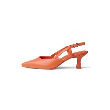 Pantofi slingback de piele cu varf ascutit