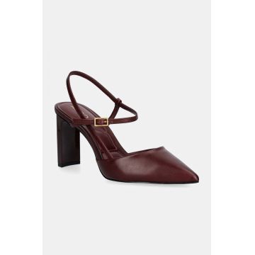 Aldo pantofi de piele DARABRIVER culoarea maro, cu toc drept, cu toc deschis, 13839884 DARABRIVER