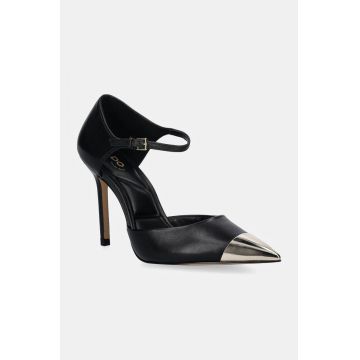 Aldo stilettos de piele MYSHA culoarea negru, 13839800 MYSHA