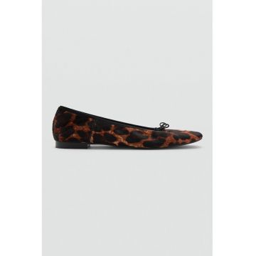 Balerini din piele cu aspect de piele de leopard Wild