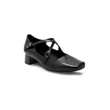 Pantofi dama - 325772 - Piele lacuita - Negru