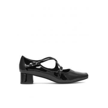 Pantofi dama - 325772 - Piele lacuita - Negru