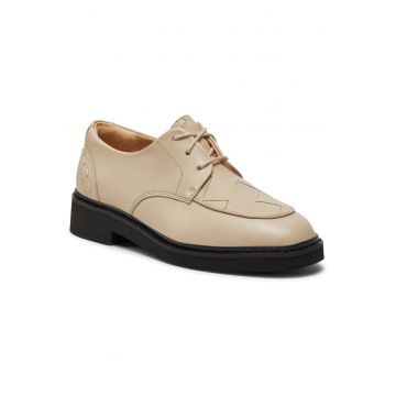 Pantofi oxford dama - Piele naturala - Ecru