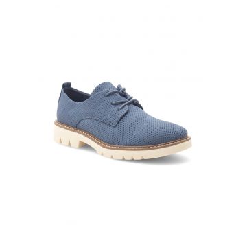 Pantofi oxford dama - 302131 - Piele ecologica - Albastru