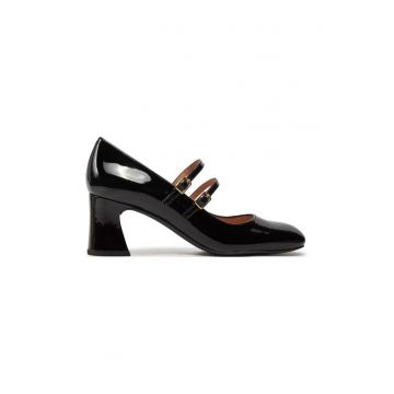 Pantofi pumps Mount Negru - Piele lacuita