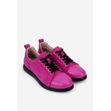 Pantofi fuchsia din piele