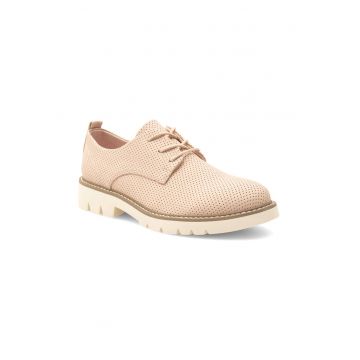 Pantofi oxford dama - 302148 - Piele ecologica - Roz