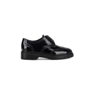 Pantofi Oxford dama - 590559 - Piele naturala - Negru -