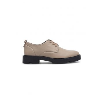 Pantofi Oxford dama - 590559 - Piele naturala - Bej -