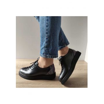 Pantofi Casual Dama 106 Negri + Croco - Black