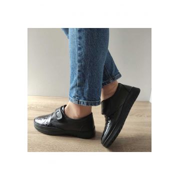 Pantofi Casual Dama H-0010 Negri + Croco - Black