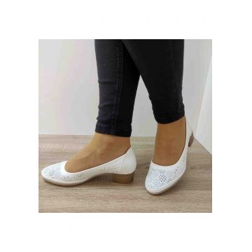 Pantofi Perforati Casual Dama 511 Albi - Alb