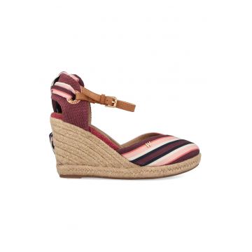 Espadrile wedge cu model in dungi