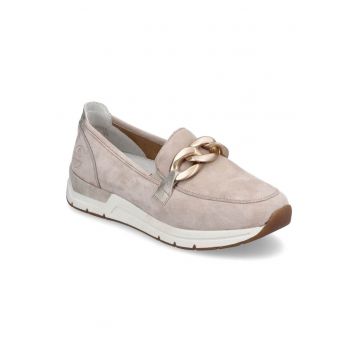 Pantofi mocasin bej slip-on Rieker 58944-60