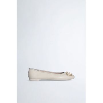 Balerini de piele cu logo metalic Balerini de piele cu logo metalic