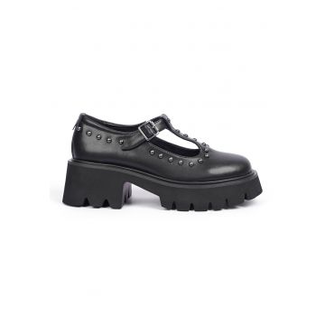 Pantofi din piele naturala cu aplicatii metalice Elenore Pantofi din piele naturala cu aplicatii metalice Elenore