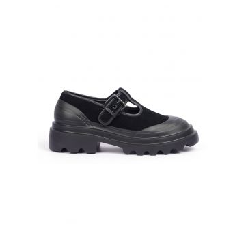 Pantofi Mary Jane din piele intoarsa cu bareta T Kasha Pantofi Mary Jane din piele intoarsa cu bareta T Kasha